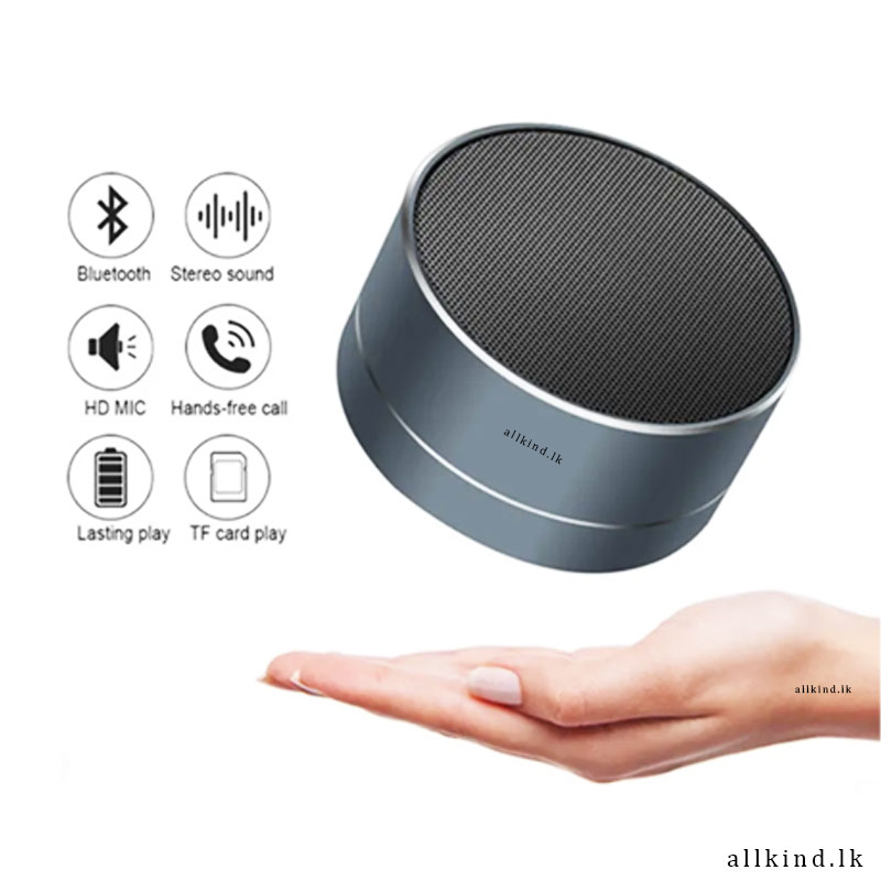 A10 Mini Portable Wireless Bluetooth Speaker, Aluminium Wireless Stereo Bluetooth Speaker with Handsfree Speakerphone Built-in Micro SD TF Card Slot SoundBox (Black)