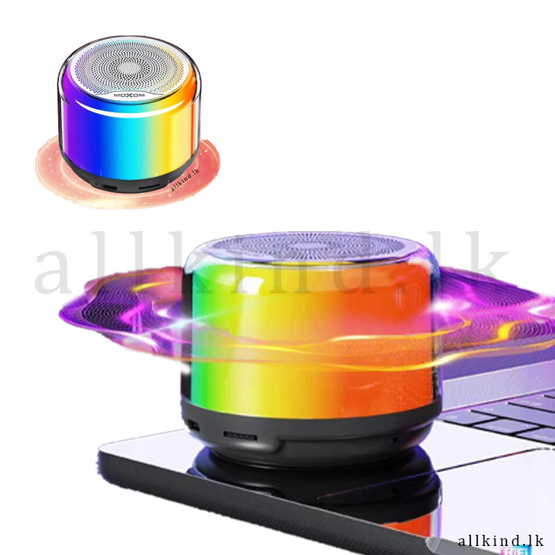 MOXOM Super Bass Speaker Portable Wireless Bluetooth Outdoor TWS Speaker RGB LED Light Support Memory Card