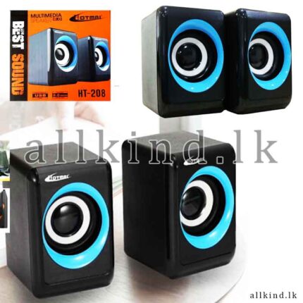 Hotmai HT 208 Portable Multimedia Speaker Wired For Phone PC Laptop TV - USB 2.0 Powered Speaker